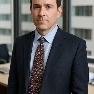 Guy Laroche Diffusion‎ Men Geometric Silk Brown/Blue Pattern Patch Suit Necktie